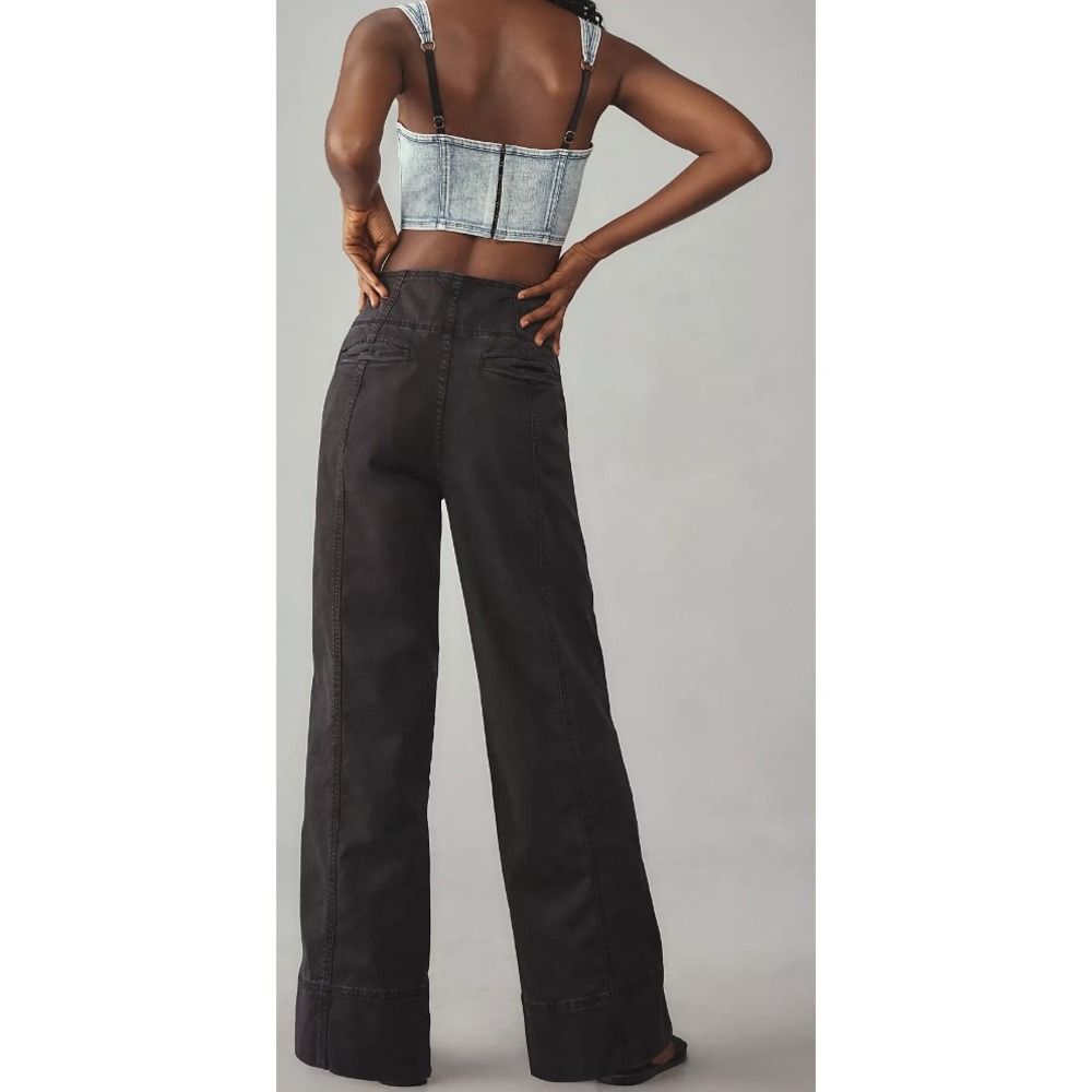 Pilcro and the Letterpress The Seamed Flare Pants High Rise Wide Leg Pants Sz 26 - Picture 2 of 8